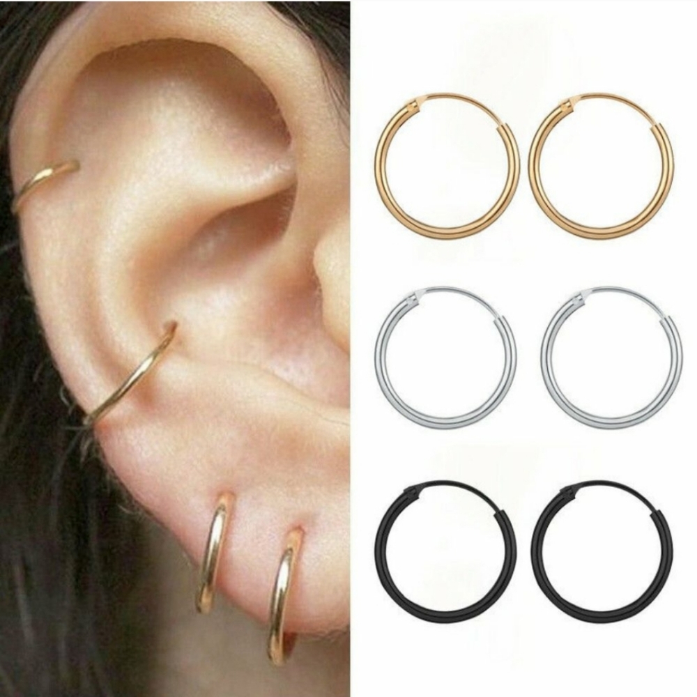NWOT 15mm Mini Gold Hoop Earrings